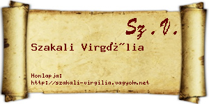 Szakali Virgília névjegykártya